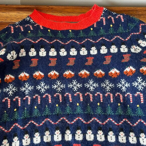 Mini Boden Boy's All Over Christmas Fair Isle Sweater 11-12 Years Wool Blend - Picture 3 of 15